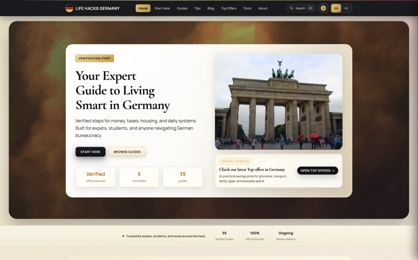 Life Hacks Germany homepage