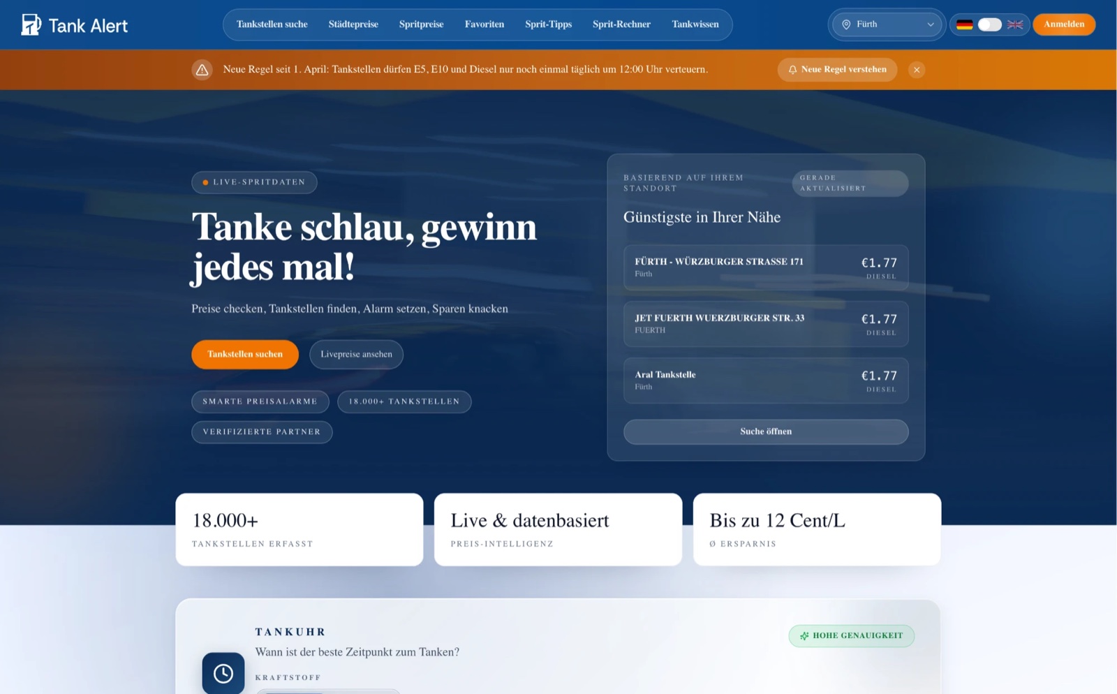 TankAlert homepage