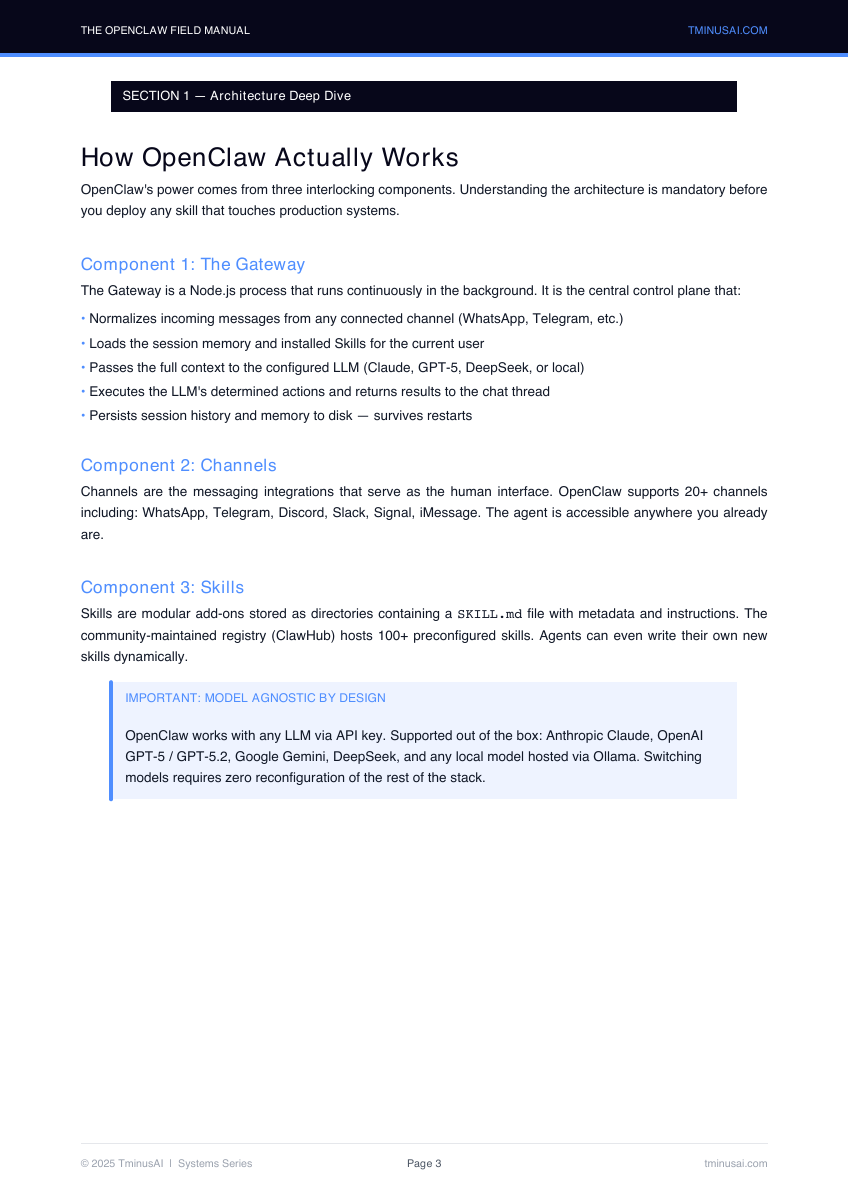 The OpenClaw Field Manual excerpt: Architecture deep dive