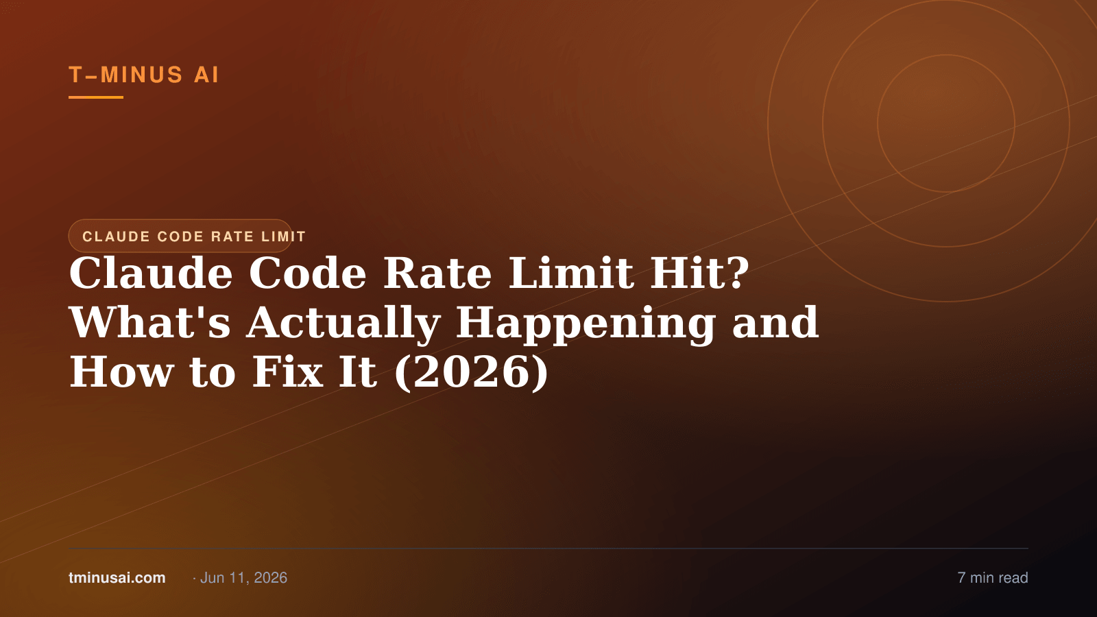 Claude Code Rate Limit Hit? What's Actually Happening and How to Fix It (2026)